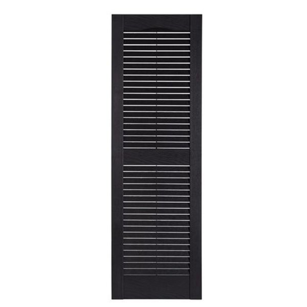 Designs-Done-Right Premier Louver Exterior Decorative Shutter; Black - 15 x 55 in. DE114662